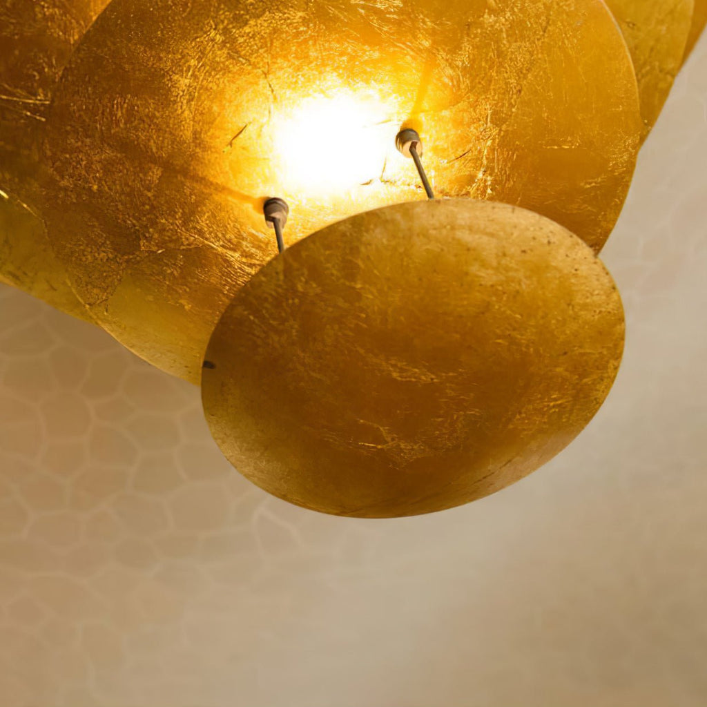 Zathaara Layered Gold Foil Pendant Light