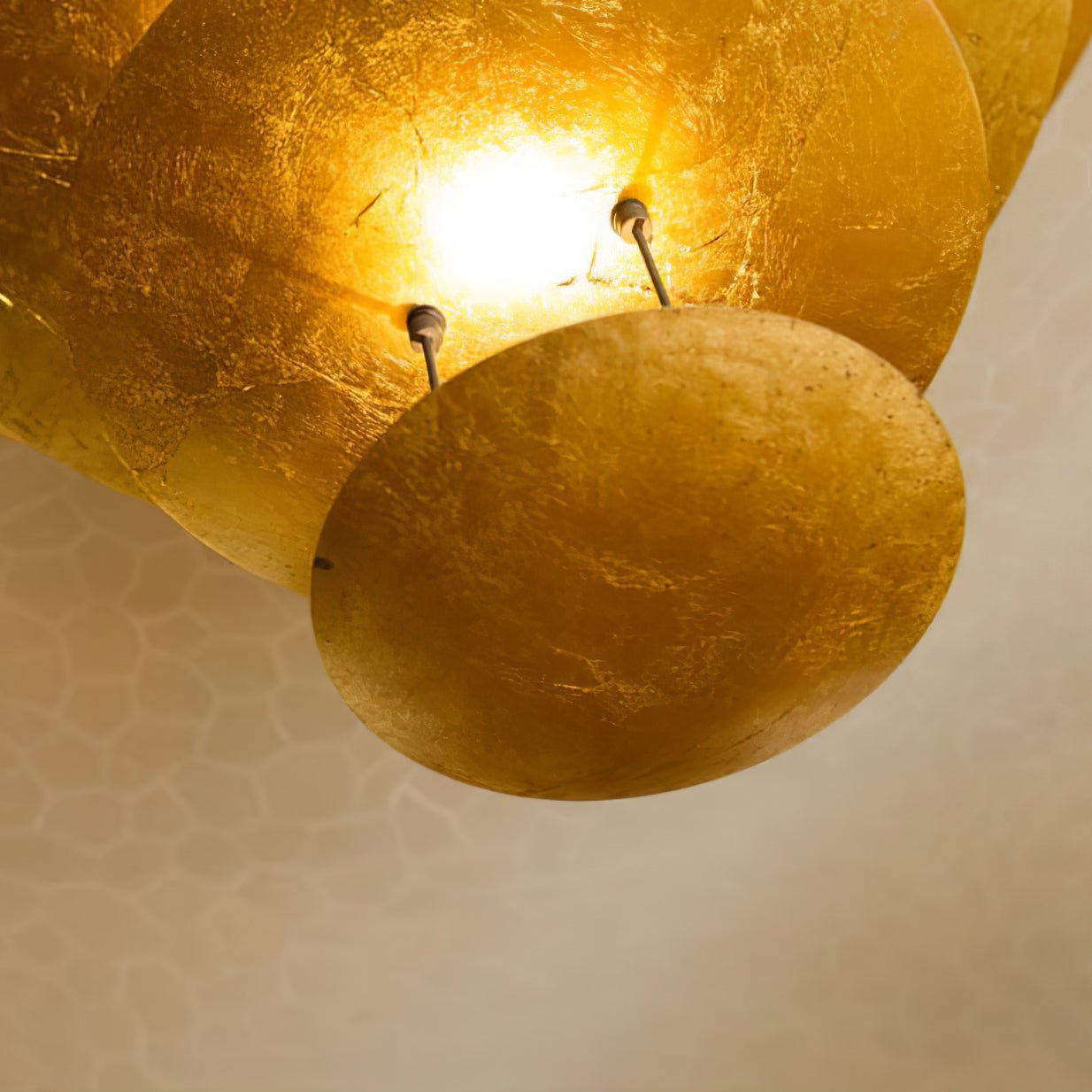 Zathaara Layered Gold Foil Pendant Light