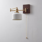 Artistic Walnut Brass Wall Sconce Adjustable Arm Vintage Charm