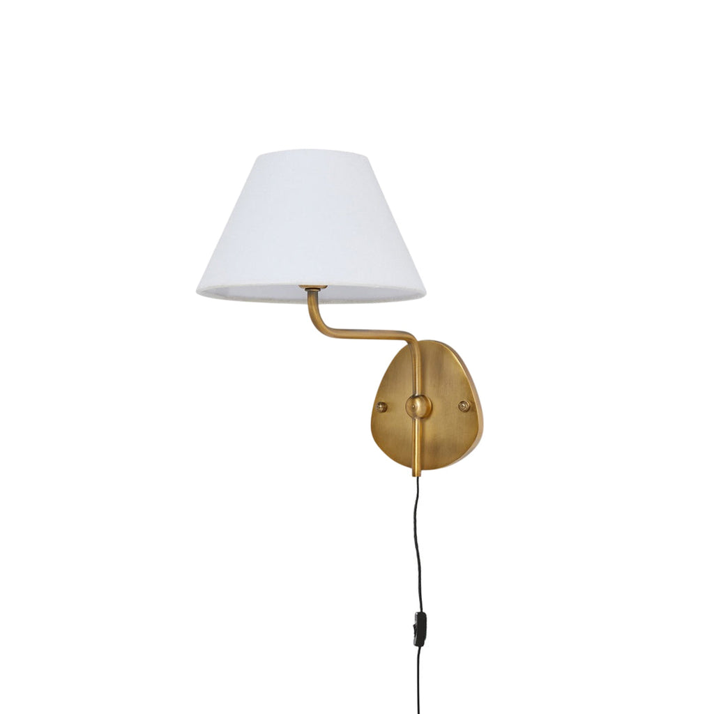 Myvele Elegance Vintage Plug-in Brass Fabric Wall Lamp