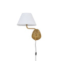 Myvele Elegance Vintage Plug-in Brass Fabric Wall Lamp