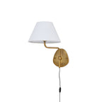 Myvele Elegance Vintage Plug-in Brass Fabric Wall Lamp