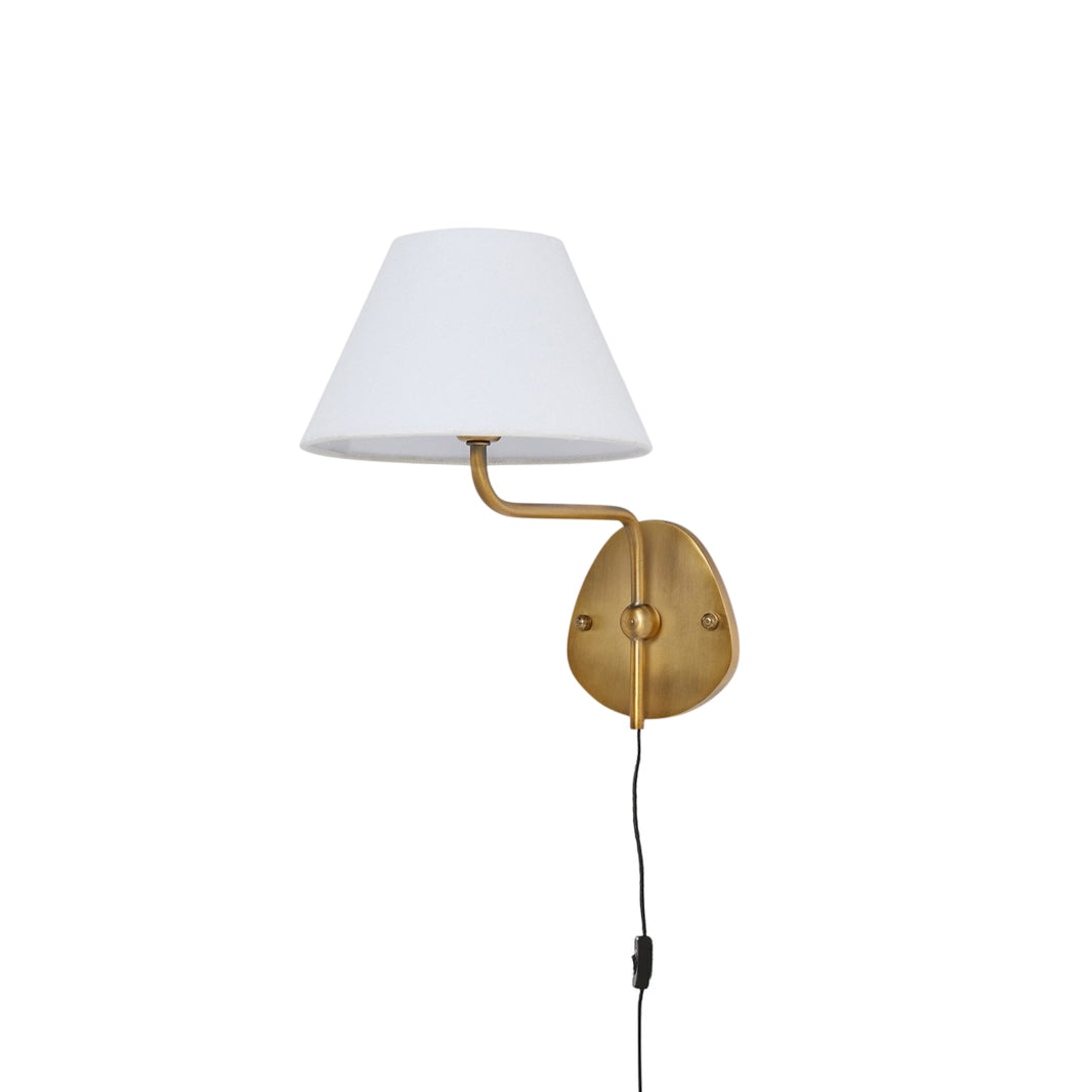 Myvele Elegance Vintage Plug-in Brass Fabric Wall Lamp