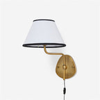 Myvele Elegance Vintage Plug-in Brass Fabric Wall Lamp