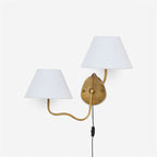 Myvele Elegance Vintage Plug-in Brass Fabric Wall Lamp