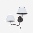 Myvele Elegance Vintage Plug-in Brass Fabric Wall Lamp