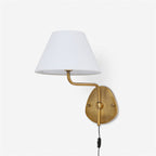 Myvele Elegance Vintage Plug-in Brass Fabric Wall Lamp