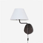 Myvele Elegance Vintage Plug-in Brass Fabric Wall Lamp