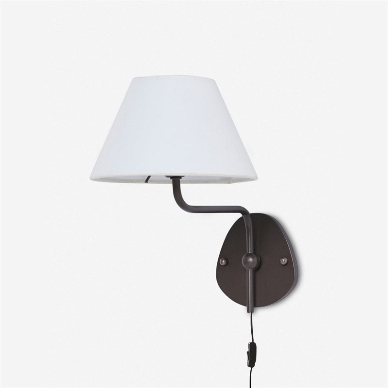 Myvele Elegance Vintage Plug-in Brass Fabric Wall Lamp