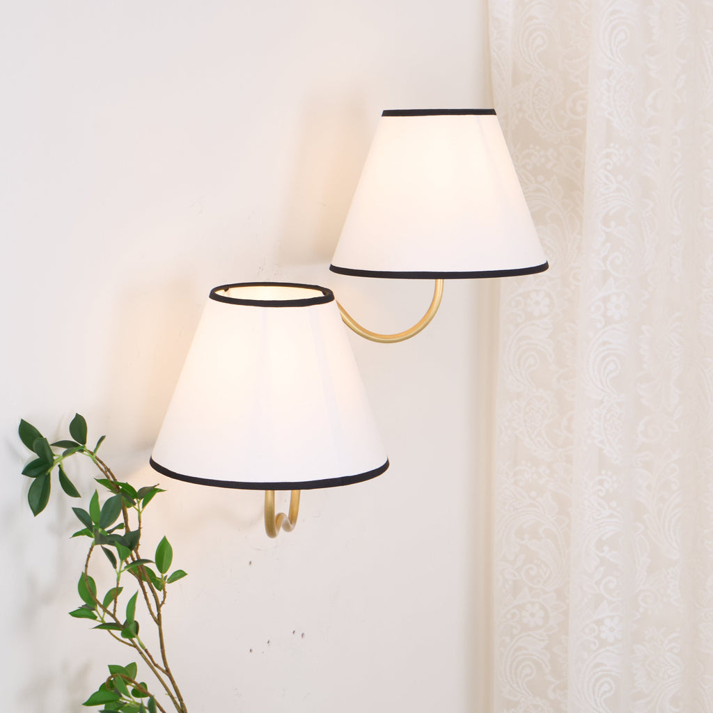 Evynor Vintage Industrial Brass Fabric Wall Lamp