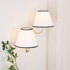 Evynor Vintage Industrial Brass Fabric Wall Lamp
