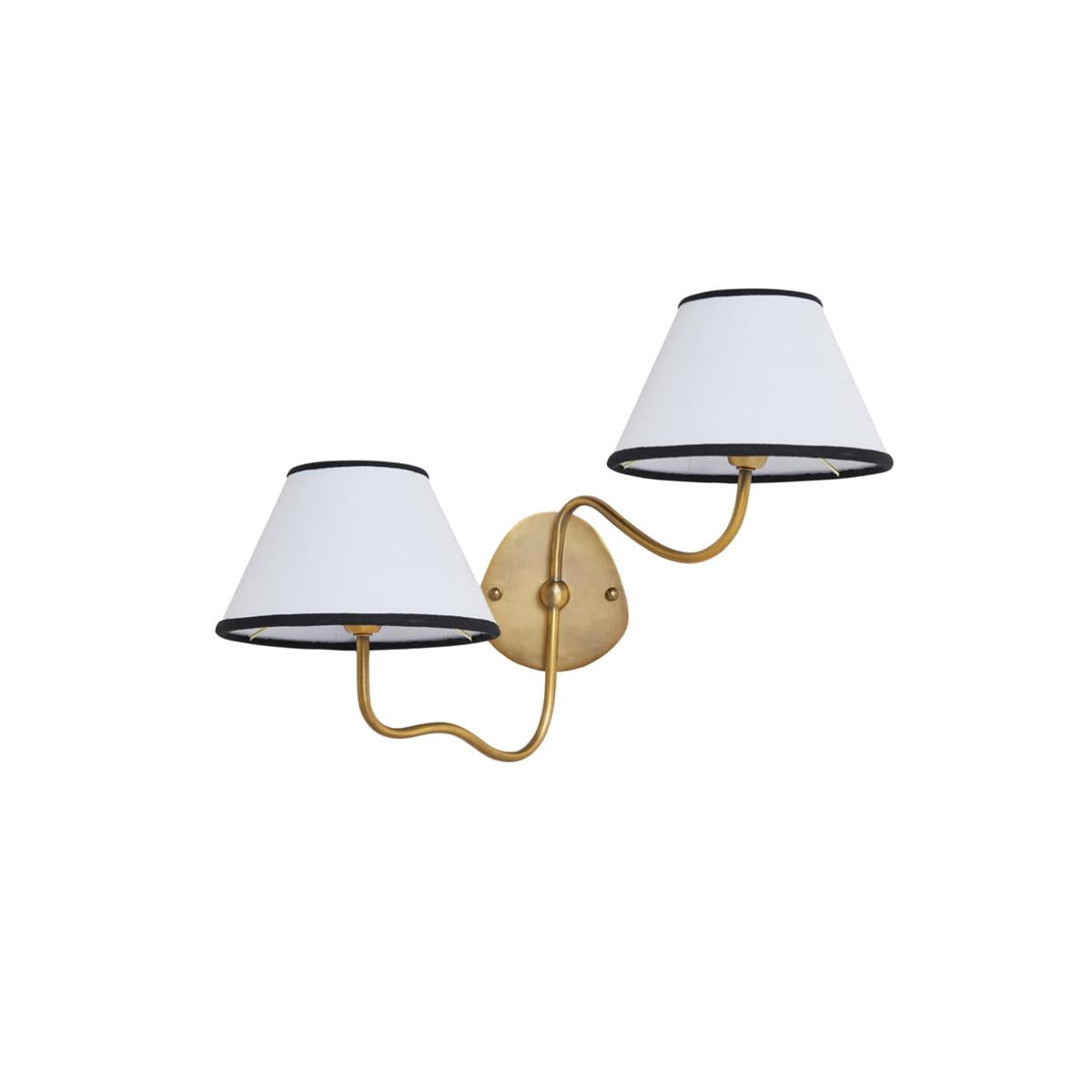 Evynor Vintage Industrial Brass Fabric Wall Lamp