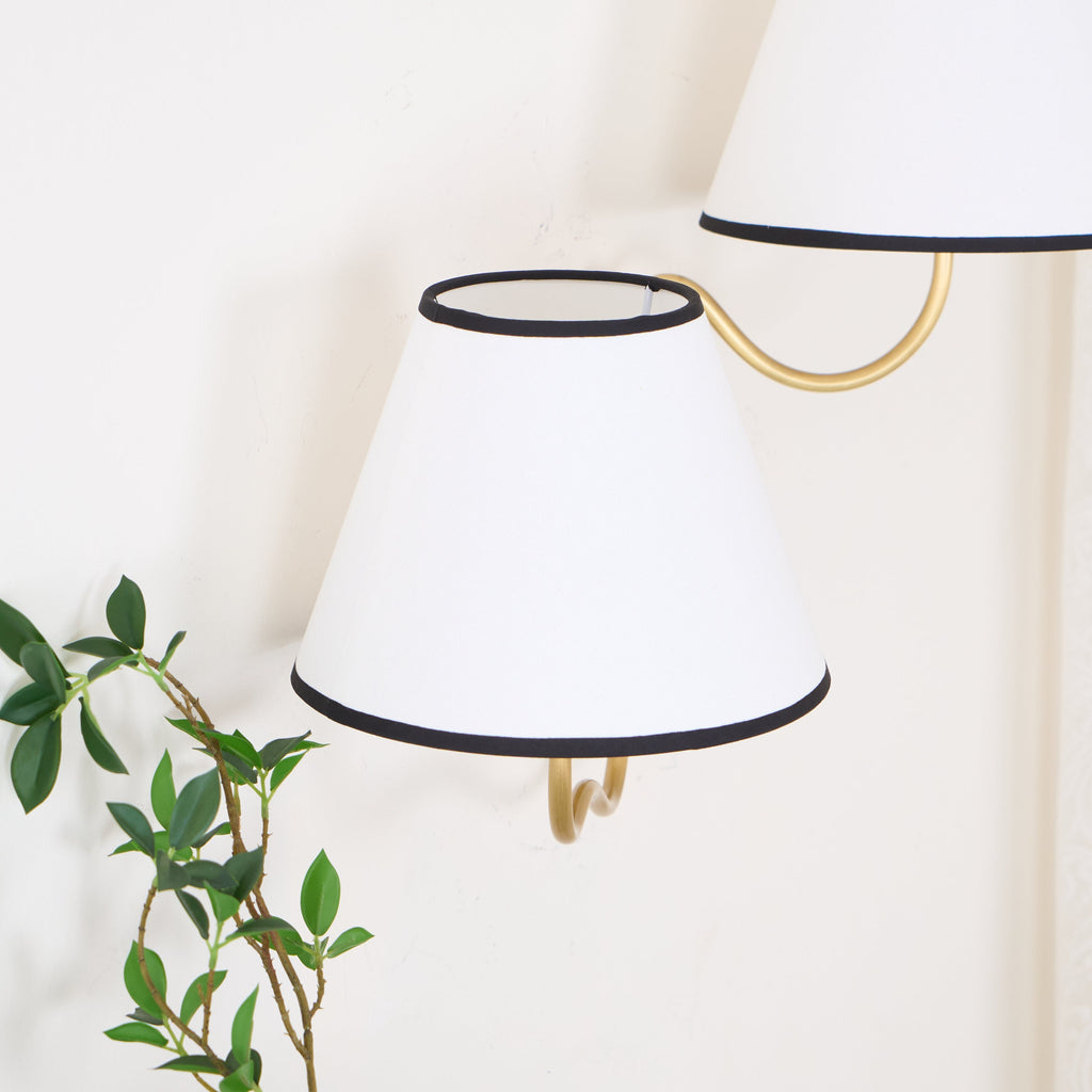 Evynor Vintage Industrial Brass Fabric Wall Lamp
