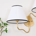 Evynor Vintage Industrial Brass Fabric Wall Lamp