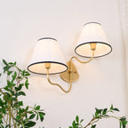 Evynor Vintage Industrial Brass Fabric Wall Lamp