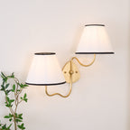 Evynor Vintage Industrial Brass Fabric Wall Lamp