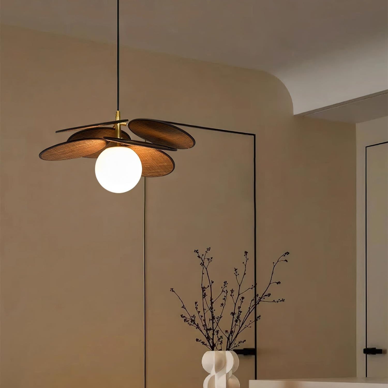 Florin Wooden Petal Pendant Light