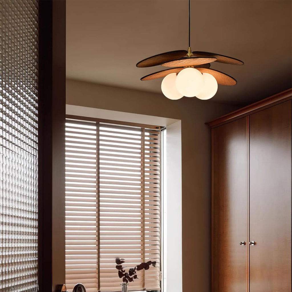 Florin Wooden Petal Pendant Light