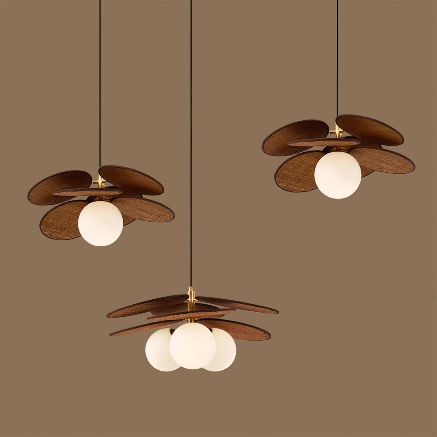 Florin Wooden Petal Pendant Light