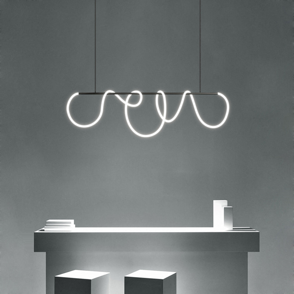 Arisha Curved & Linear Semi Flush Mount Ceiling Light