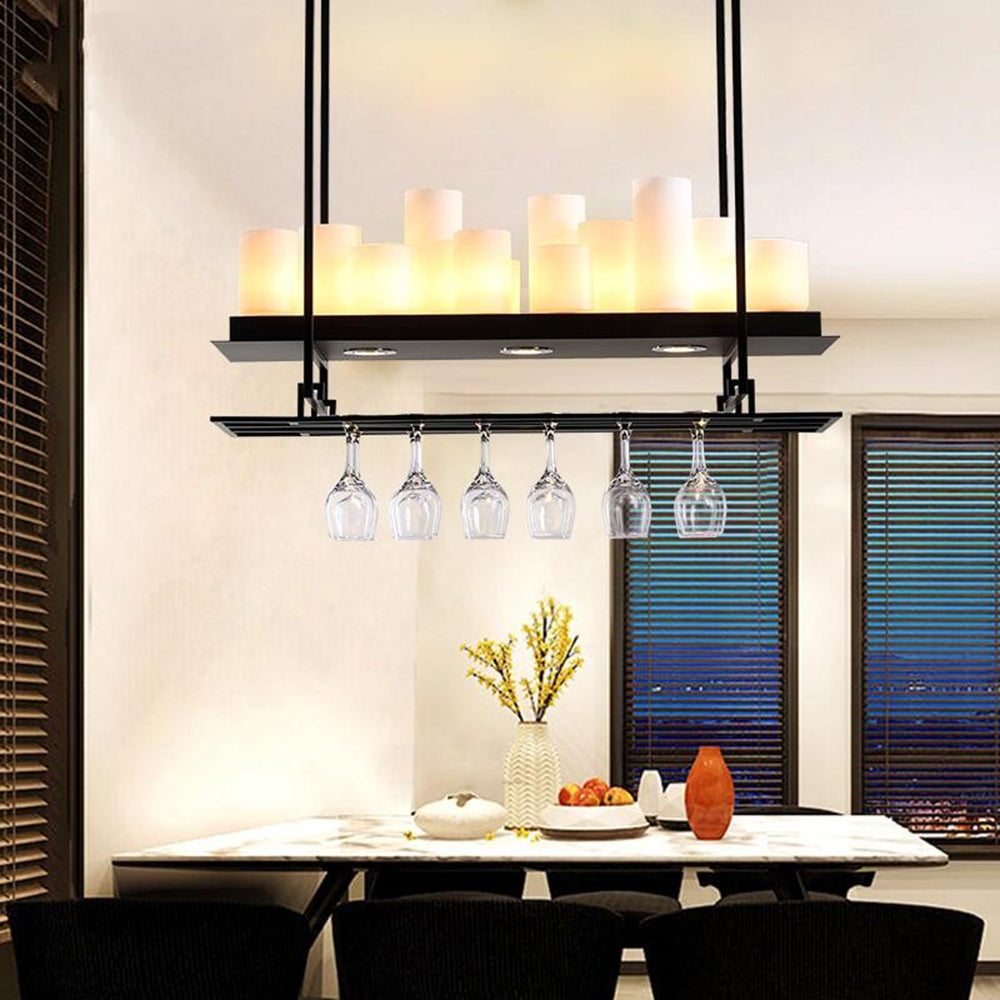 Epoch Candle Pendant Lighting for Kitchen Island Wine Glass Holder