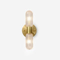 Evania Brass and Textured Glass Double Light Wall Sconce