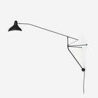 Wall Lamp Adjustable Black Swing-Arm Shade Industrial