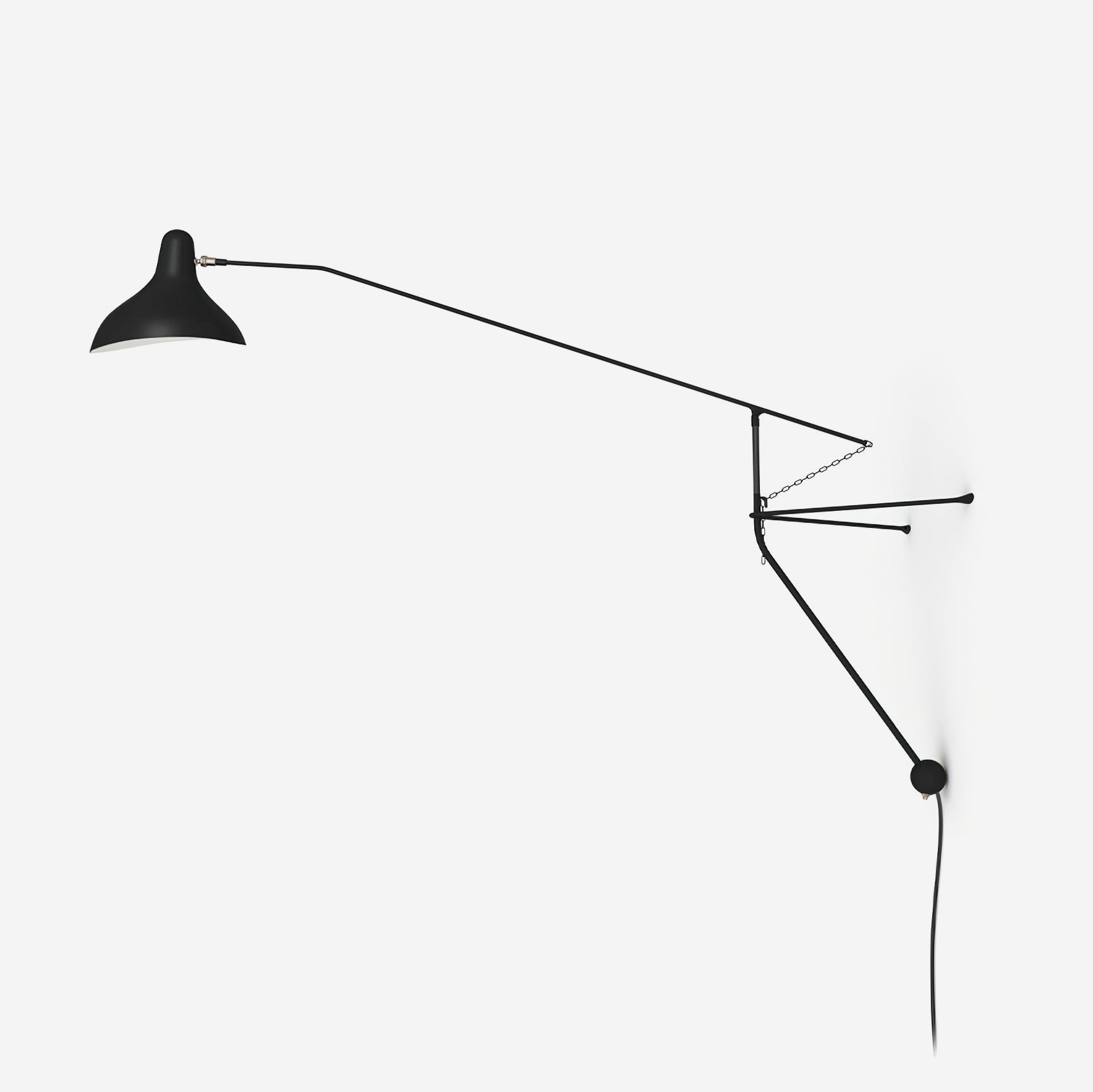 Wall Lamp Adjustable Black Swing-Arm Shade Industrial