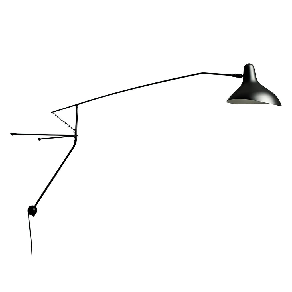 Wall Lamp Adjustable Black Swing-Arm Shade Industrial