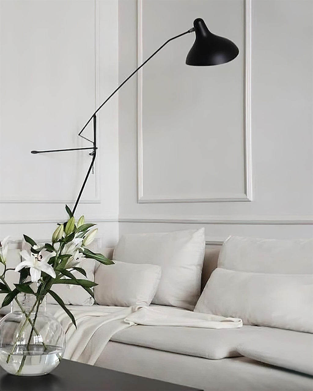 Wall Lamp Adjustable Black Swing-Arm Shade Industrial