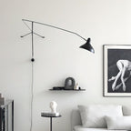 Wall Lamp Adjustable Black Swing-Arm Shade Industrial