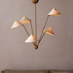 Avlorisra Vintage Industrial Brass Fabric Chandelier