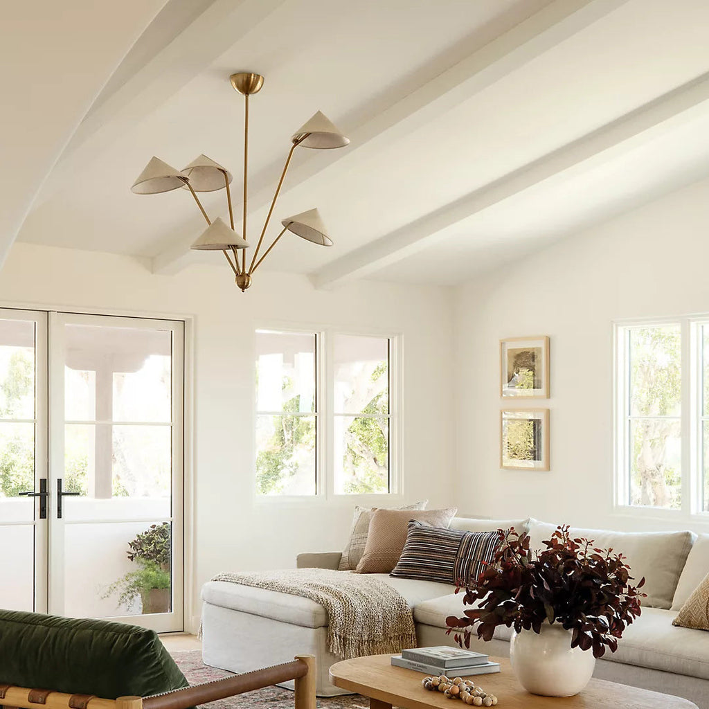 Avlorisra Vintage Industrial Brass Fabric Chandelier