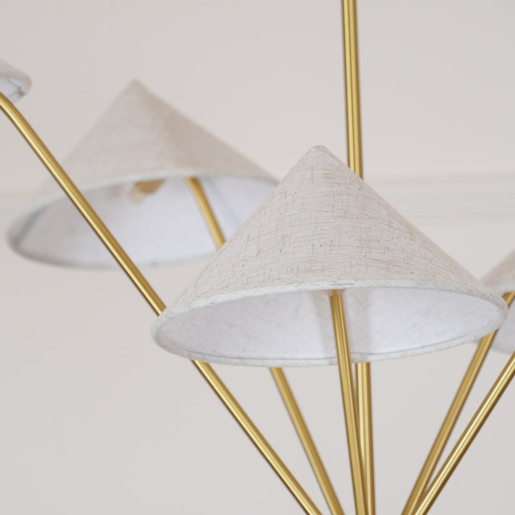 Avlorisra Vintage Industrial Brass Fabric Chandelier