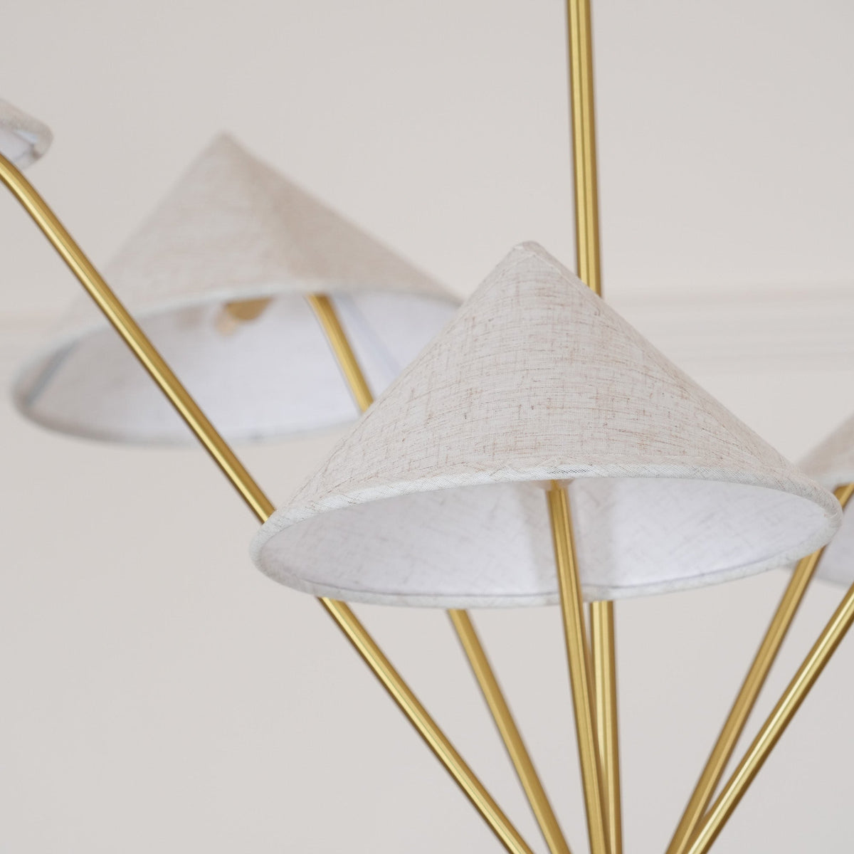 Avlorisra Vintage Industrial Brass Fabric Chandelier