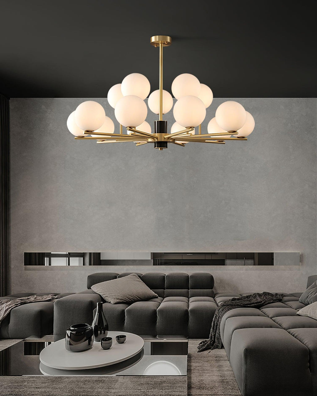 Covynel Mid-Century Brass Chandelier