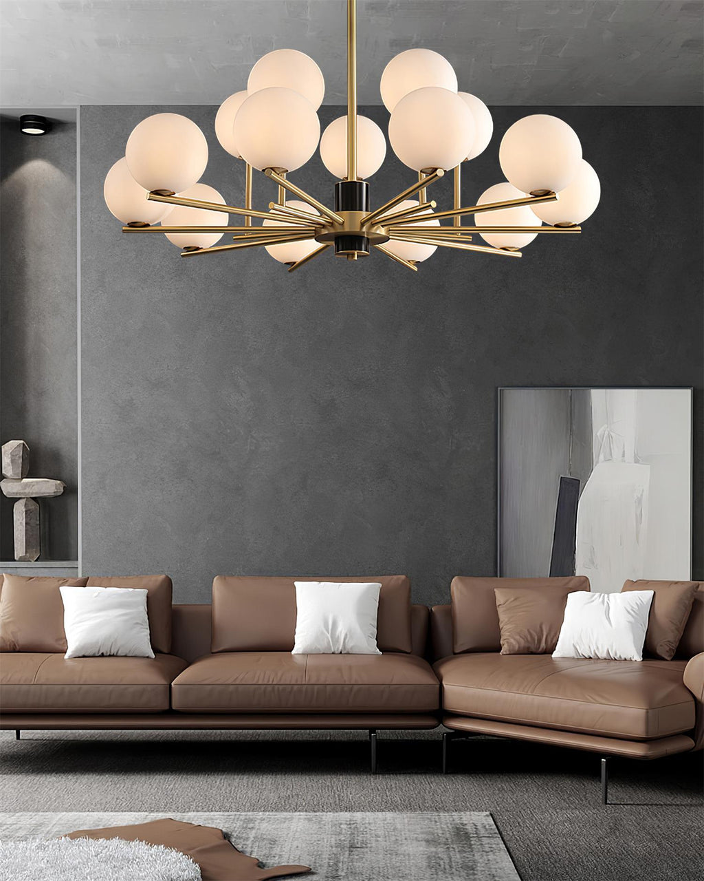 Covynel Mid-Century Brass Chandelier