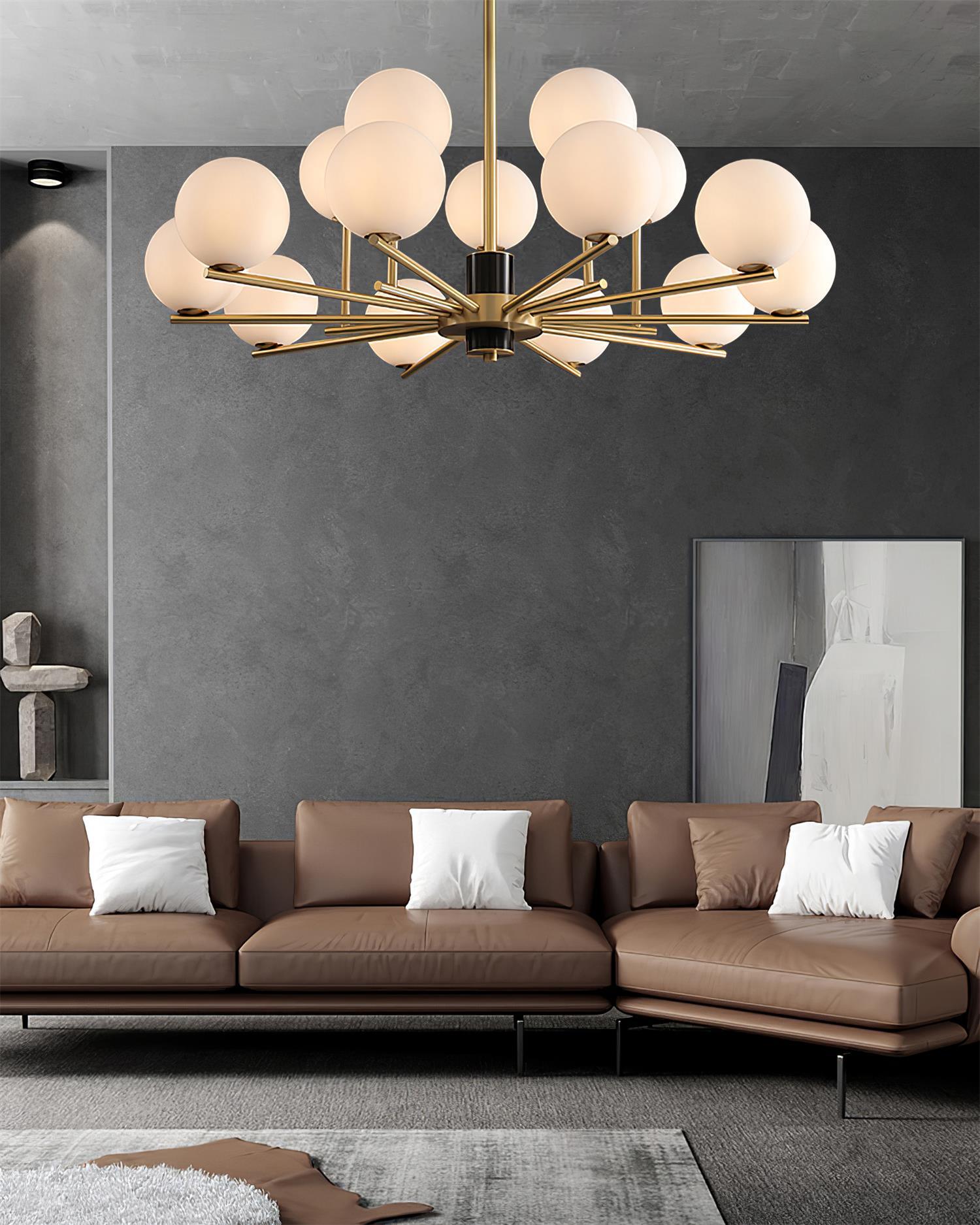 Covynel Mid-Century Brass Chandelier