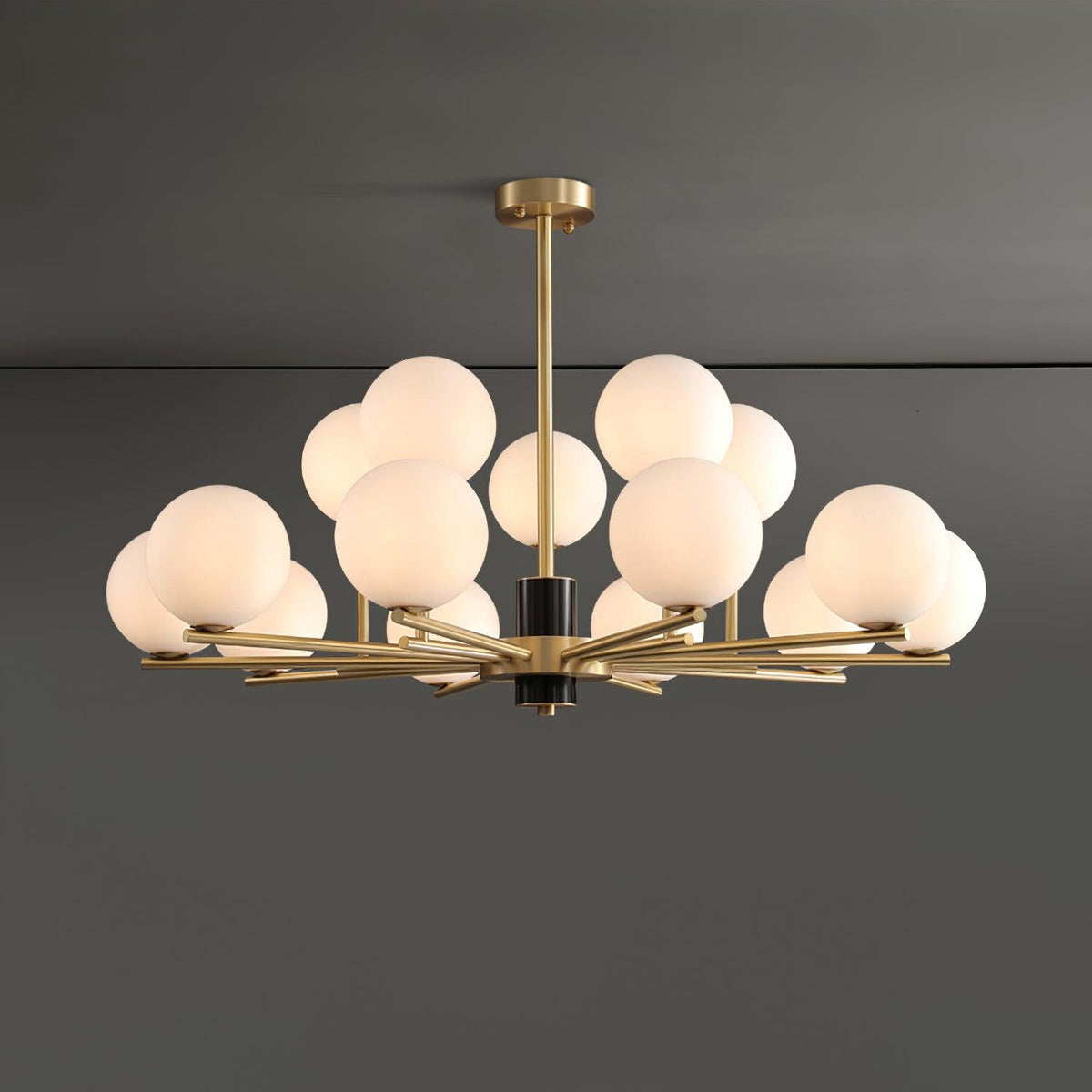 Covynel Mid-Century Brass Chandelier