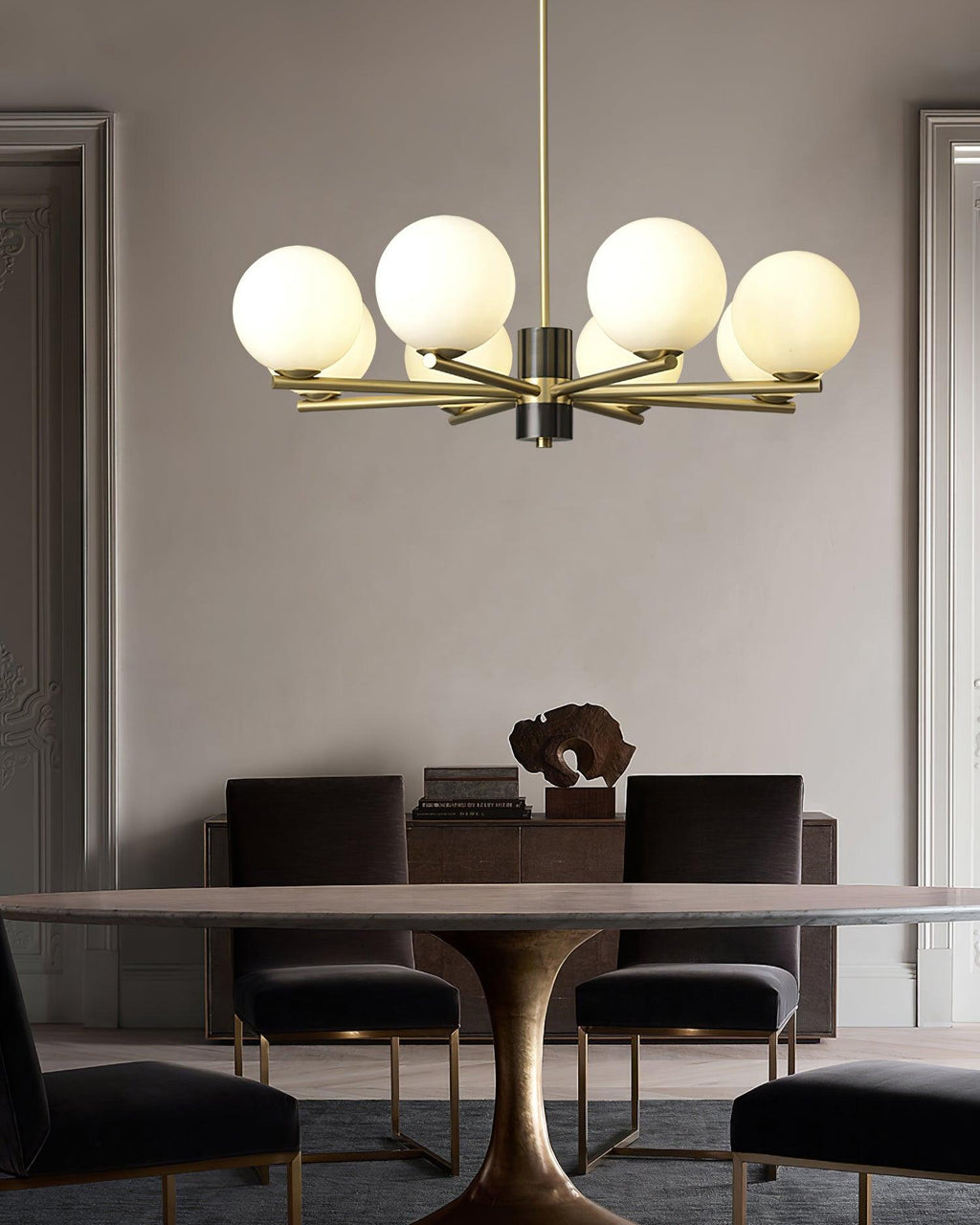 Covynel Mid-Century Brass Chandelier