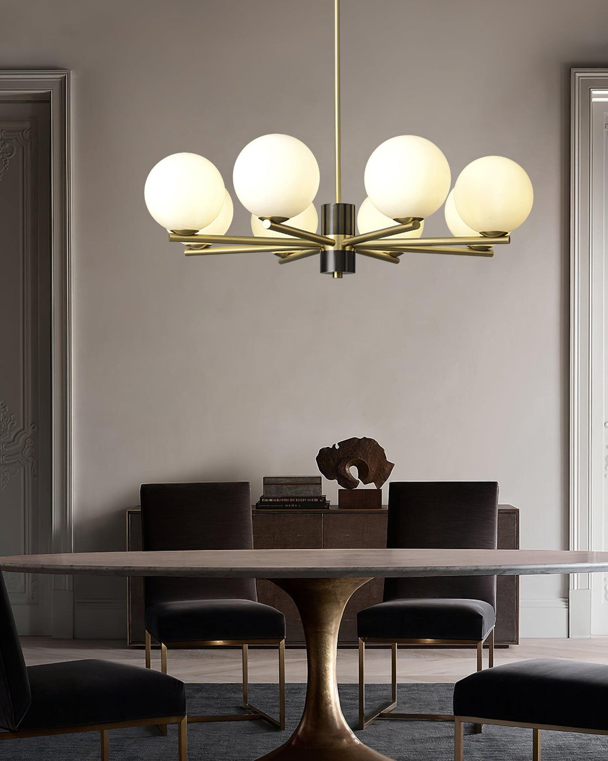 Covynel Mid-Century Brass Chandelier