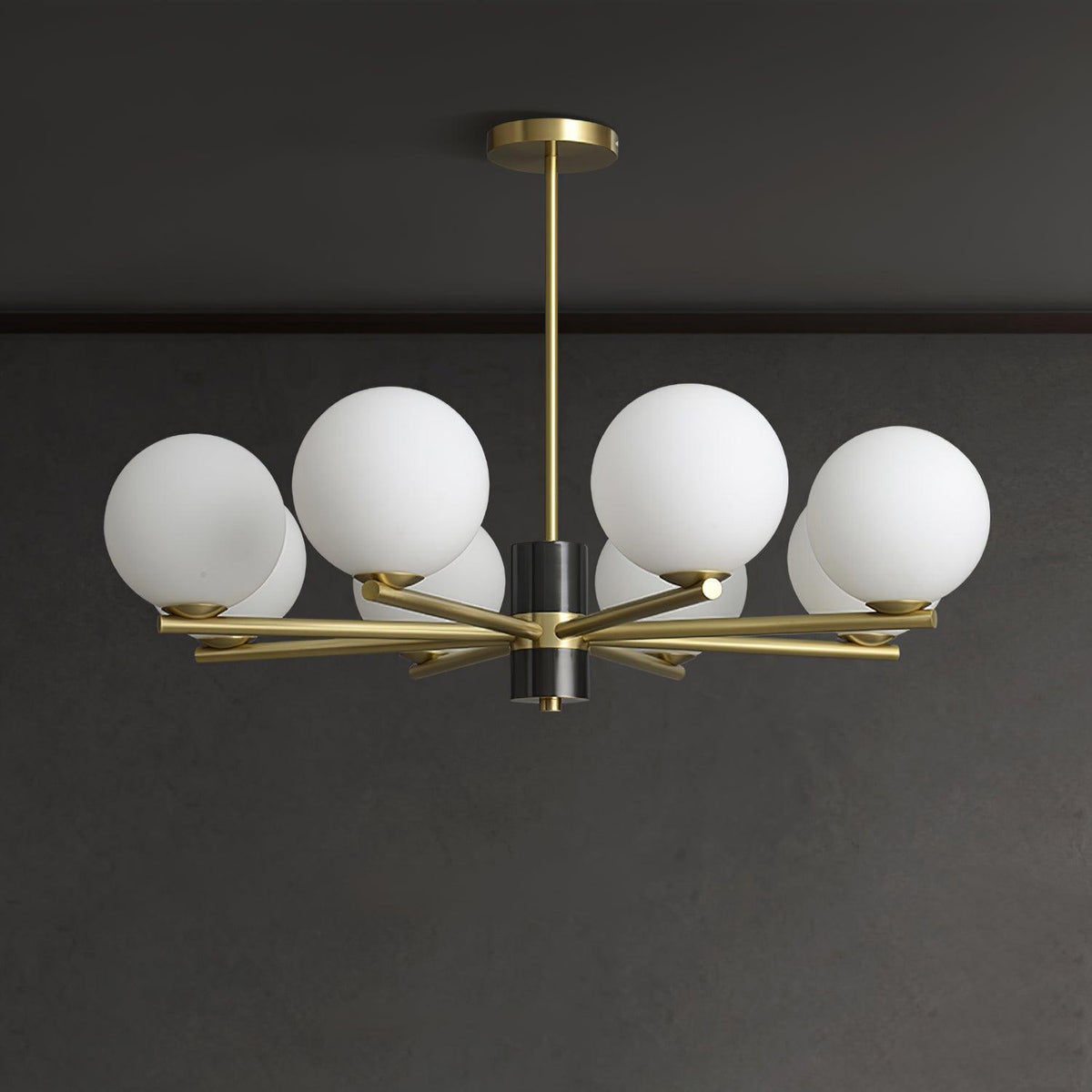 Covynel Mid-Century Brass Chandelier