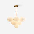 Chandelier Glass Globe Cluster Brass Frame Modern Minimalist Home