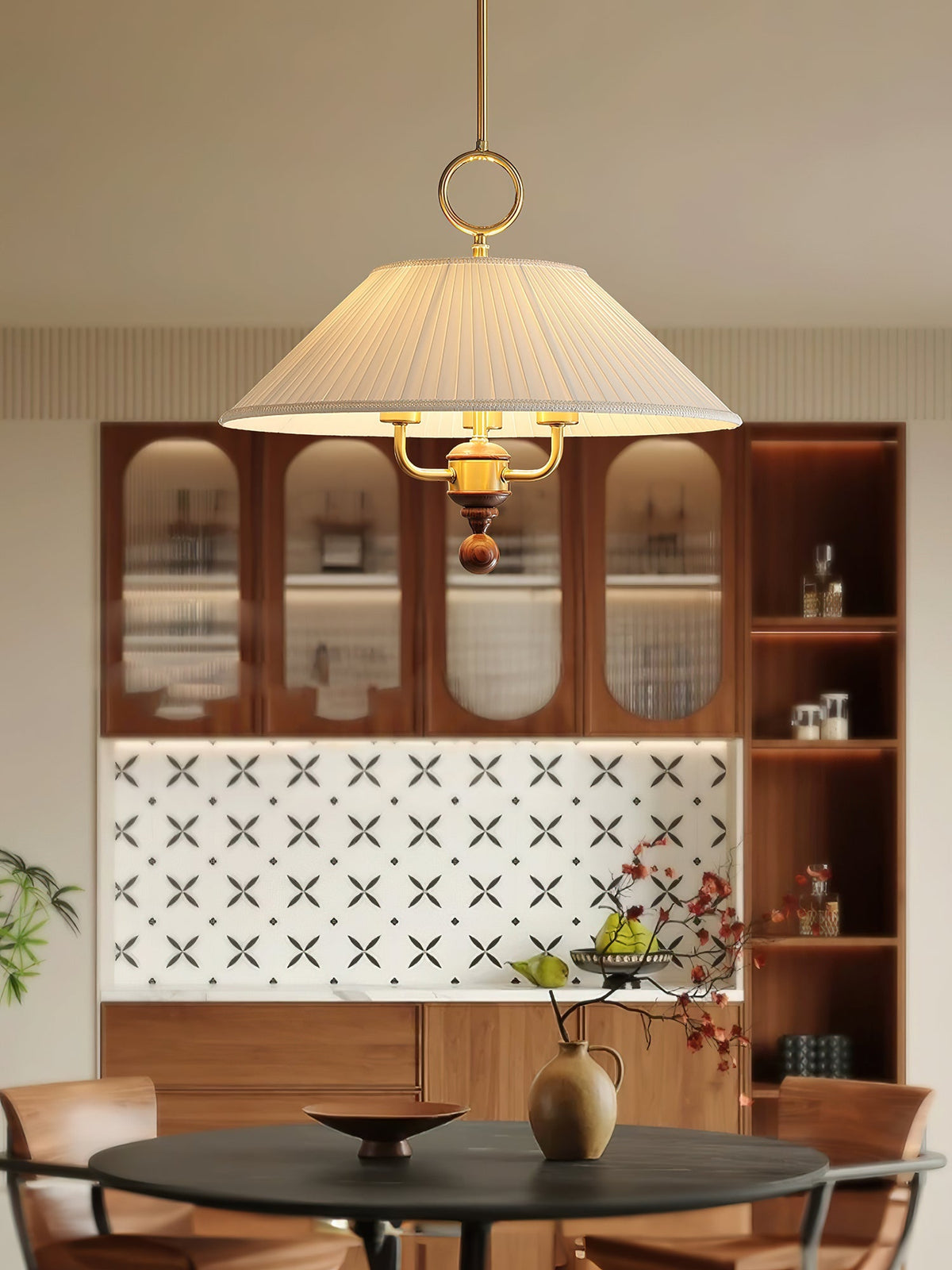 Marcellia Contemporary Wood Pendant Light