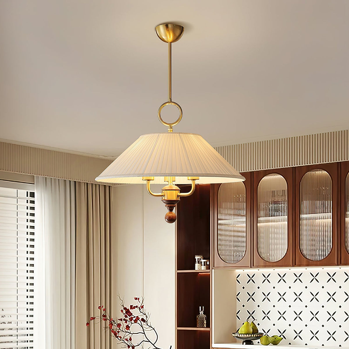 Marcellia Contemporary Wood Pendant Light