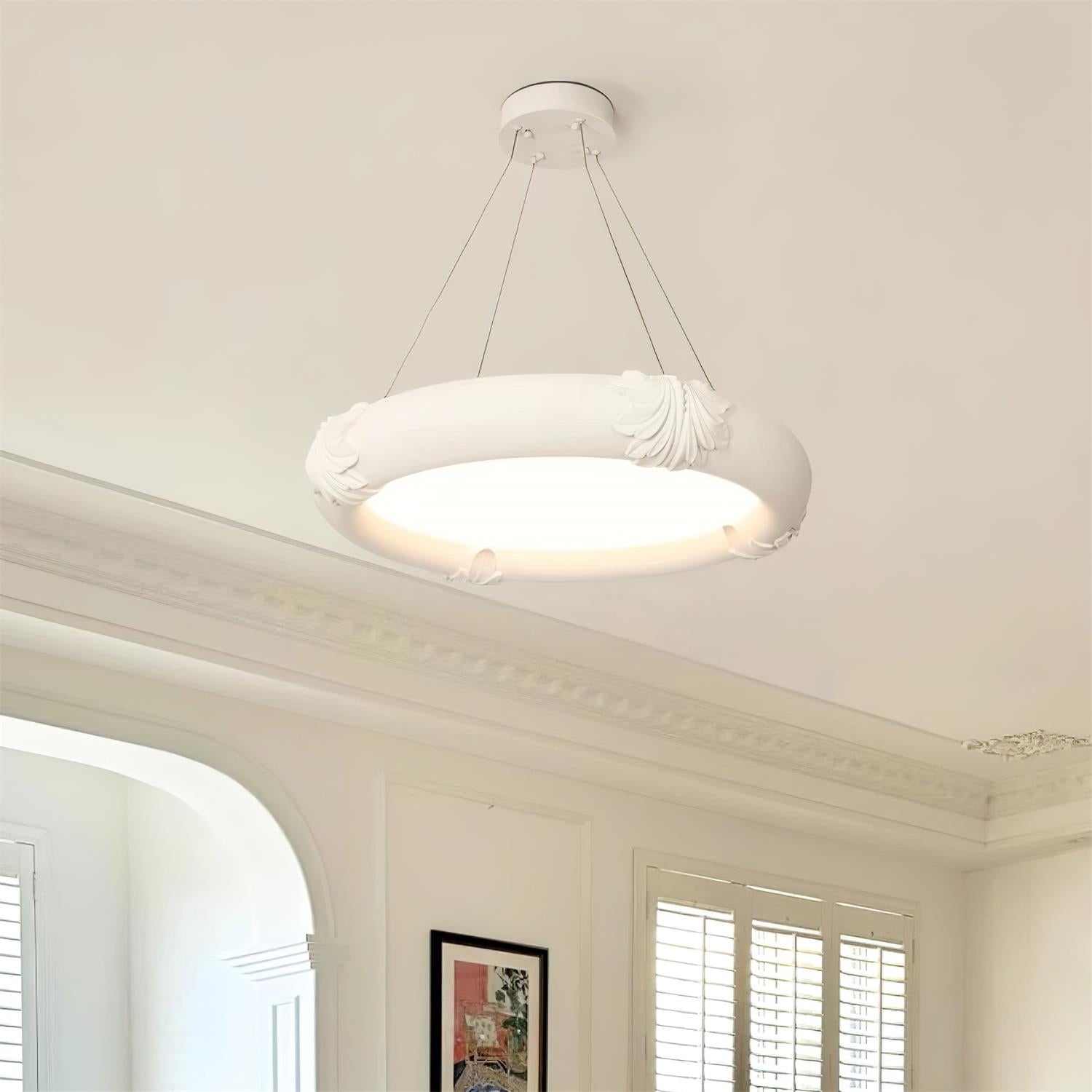 Marika Chandelier Plaster Circular Floral