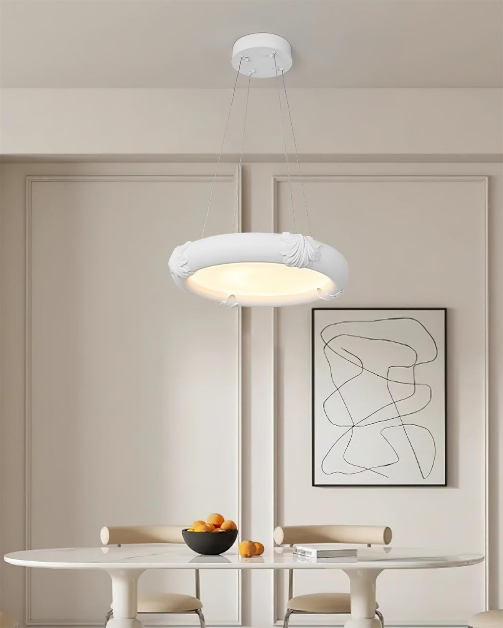 Marika Chandelier Plaster Circular Floral
