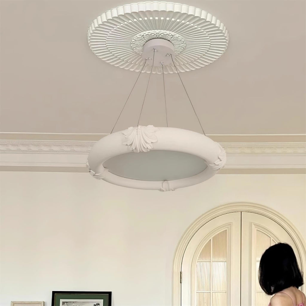 Marika Chandelier Plaster Circular Floral