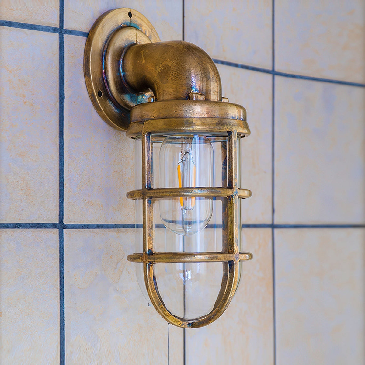 Evthaia Vintage Industrial Glass Wall Lamp