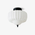Solara Ceiling Light Opal Glass Fluted Dome Vintage